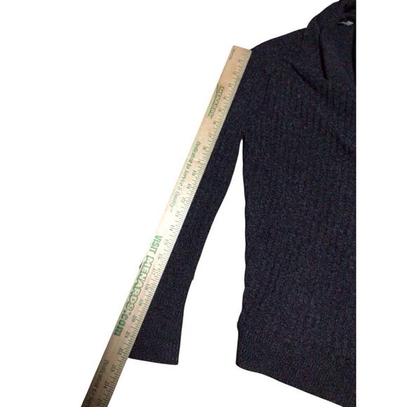 Athleta Wrap Cardigan Open Sweater Gray Soft Ribbed Jacket Knit Size XXS - Picture 9 of 12